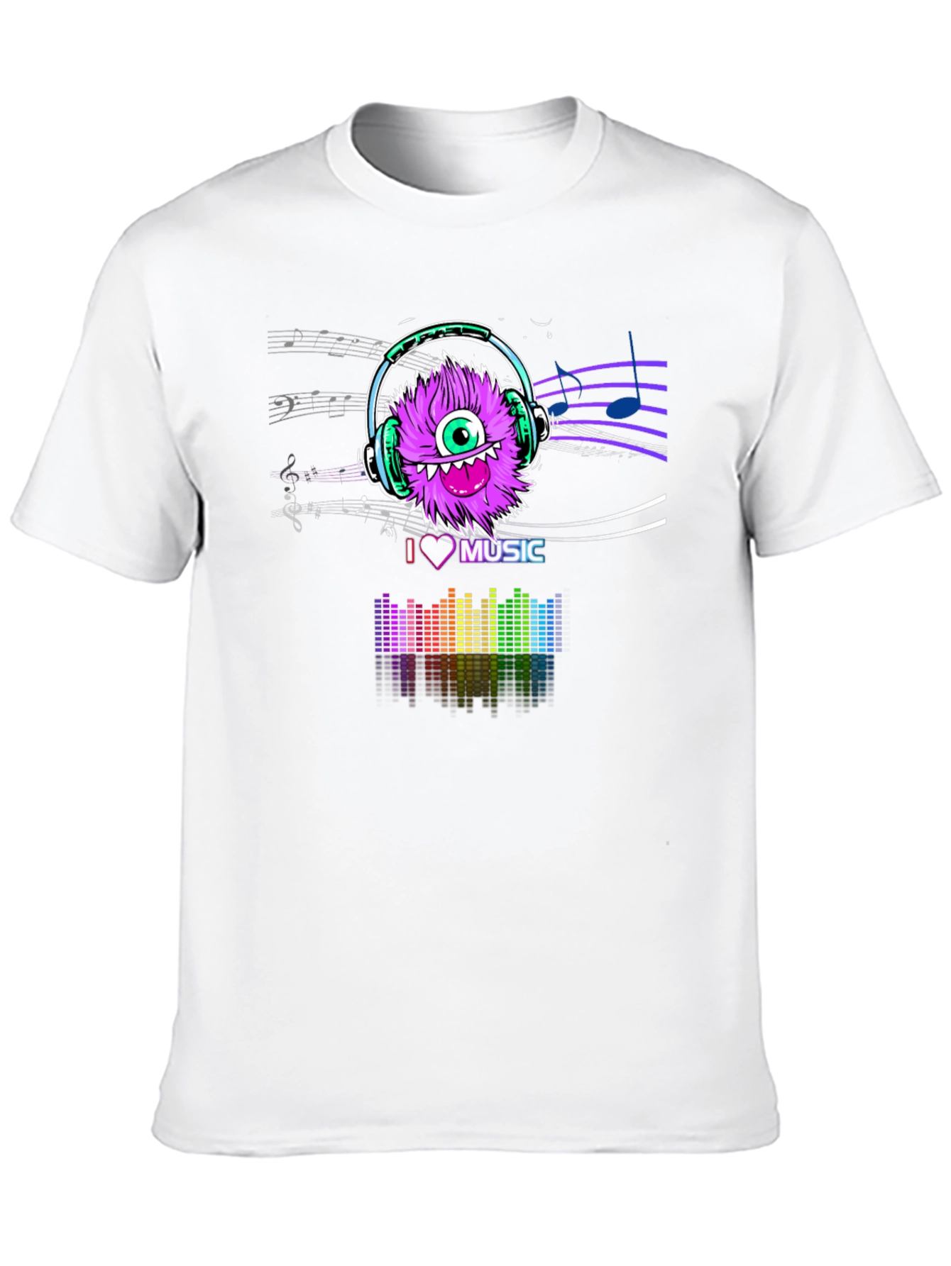 I Love Music T-Shirt - Purple Monster Graphic Tee
