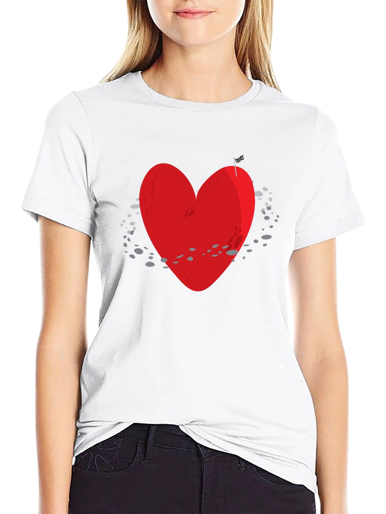 Red Heart Moon T-Shirt - Space Love
