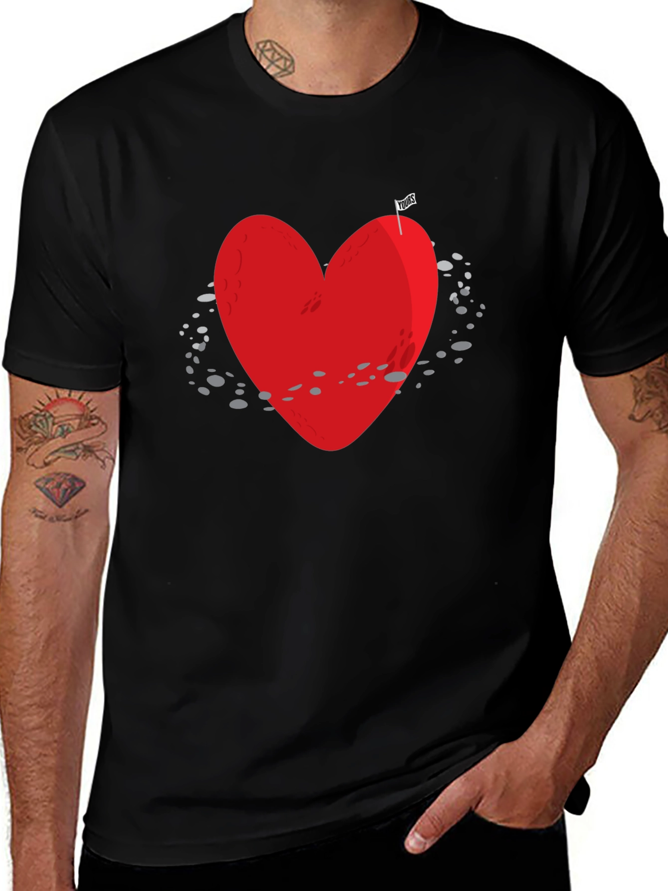 Red Heart Moon T-Shirt - Space Love