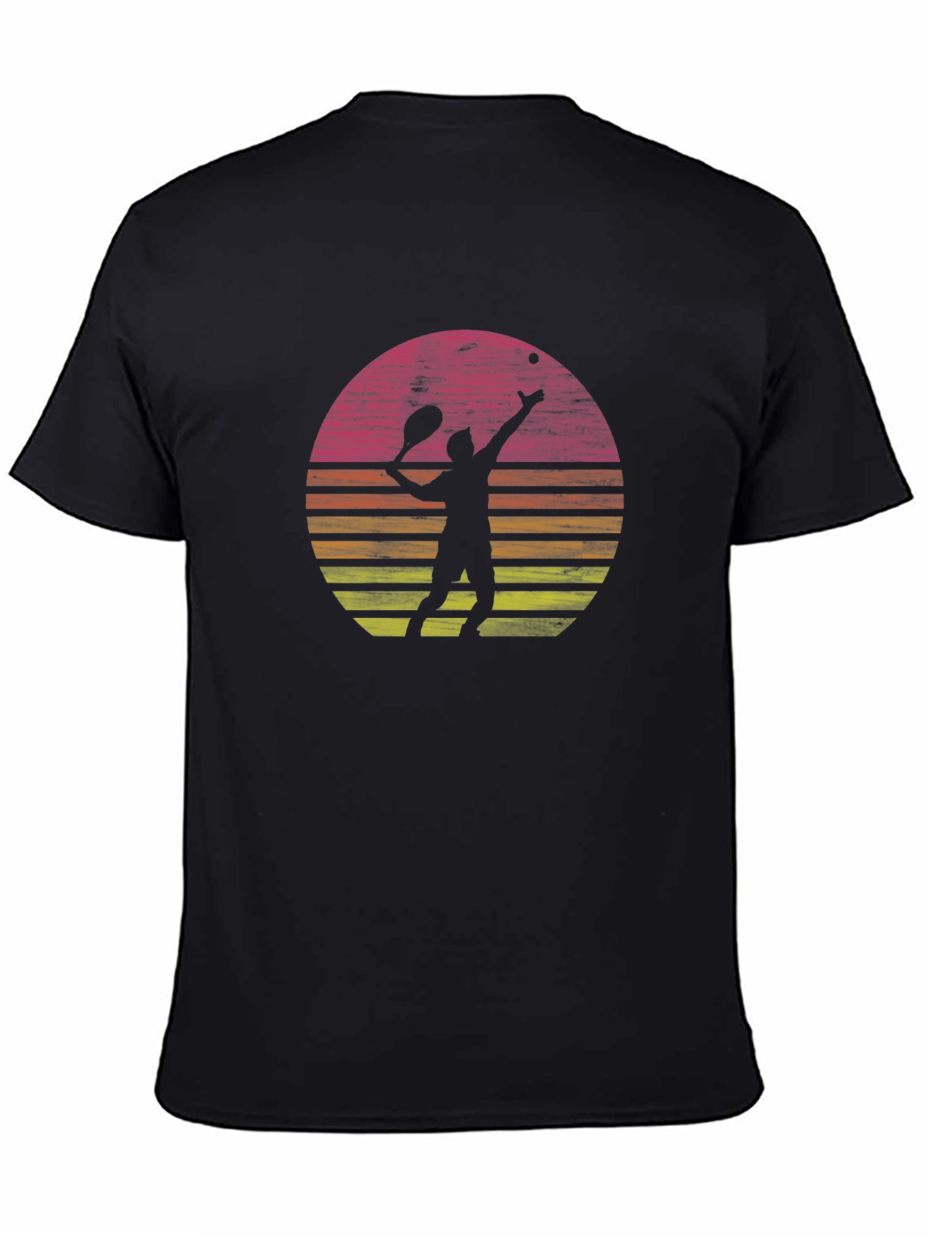 Tennis Player Sunset Graphic T-Shirt - Casual Comfort