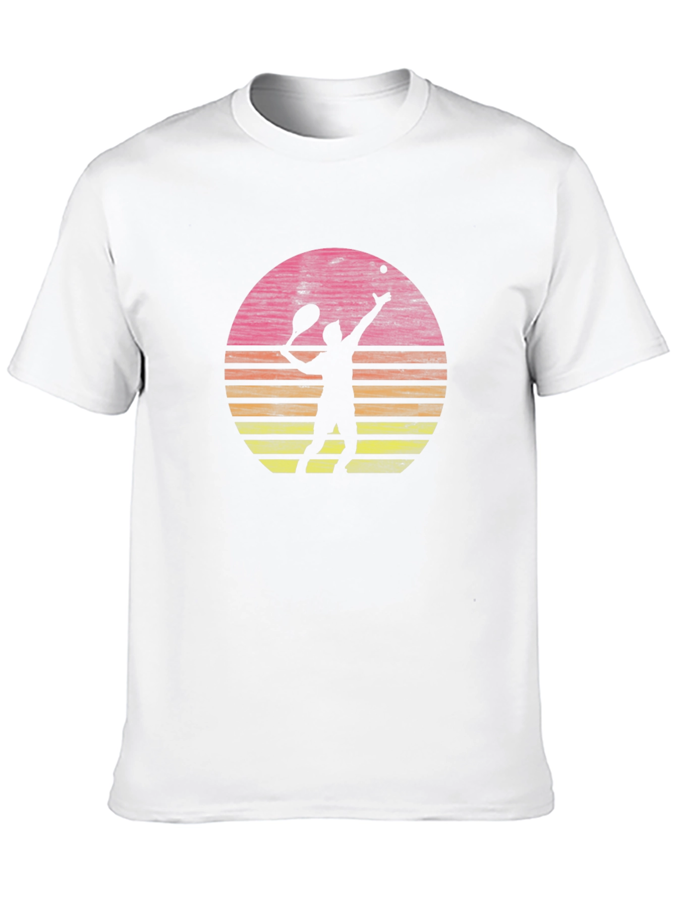Tennis Player Sunset Graphic T-Shirt - Casual Comfort