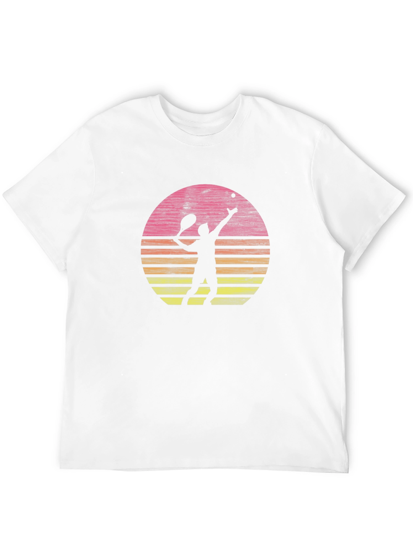 Tennis Player Sunset Graphic T-Shirt - Casual Comfort