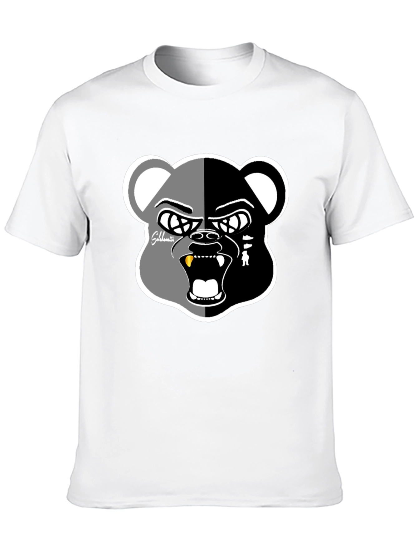 Grizzly Bear Graphic Print Black T-Shirt