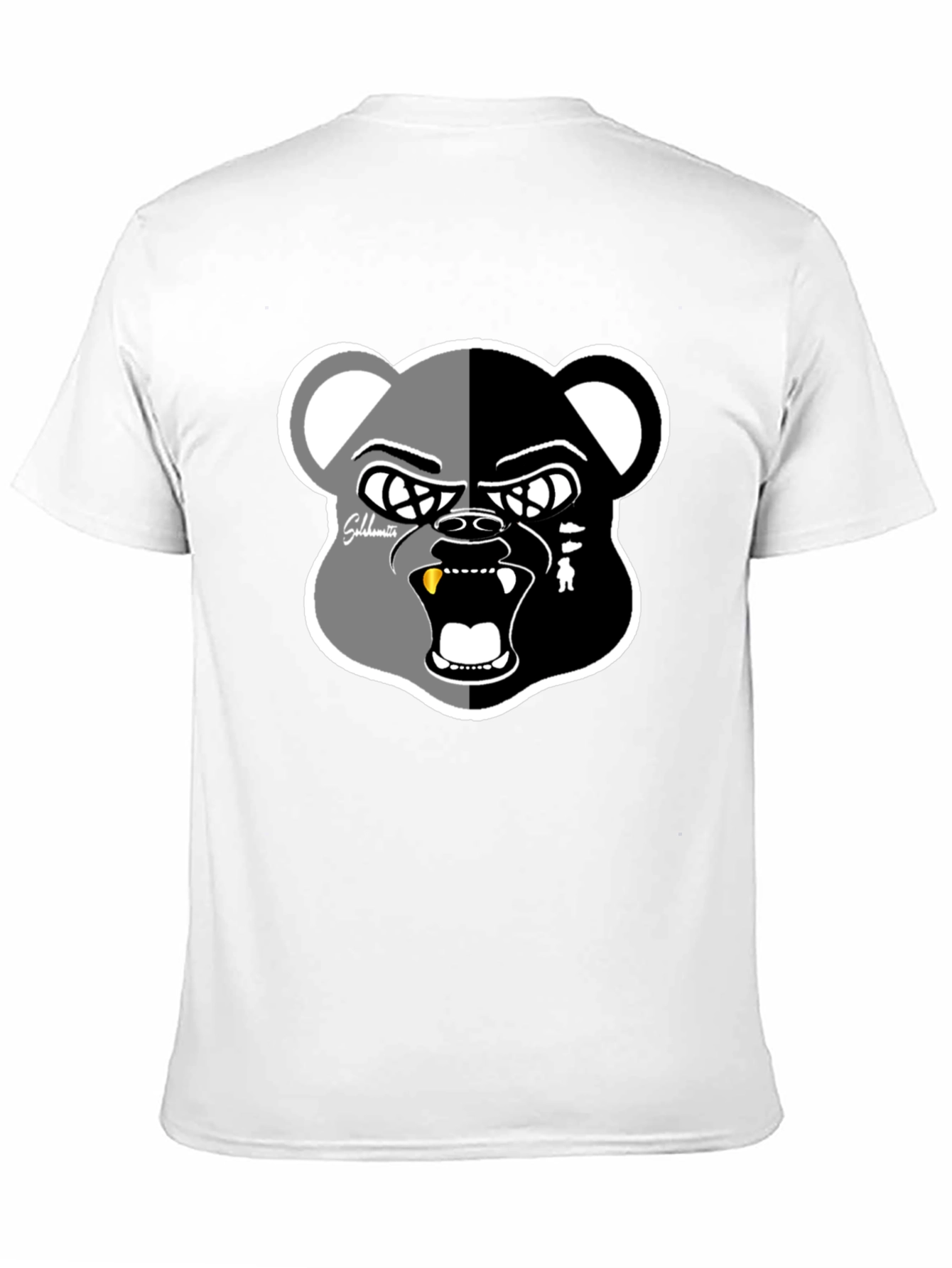 Grizzly Bear Graphic Print Black T-Shirt