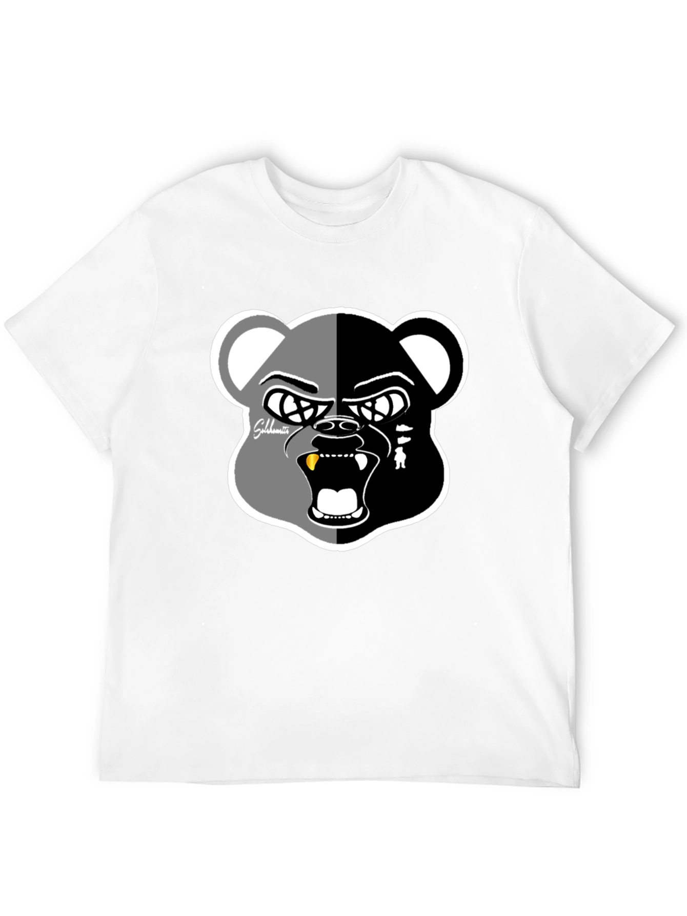 Grizzly Bear Graphic Print Black T-Shirt