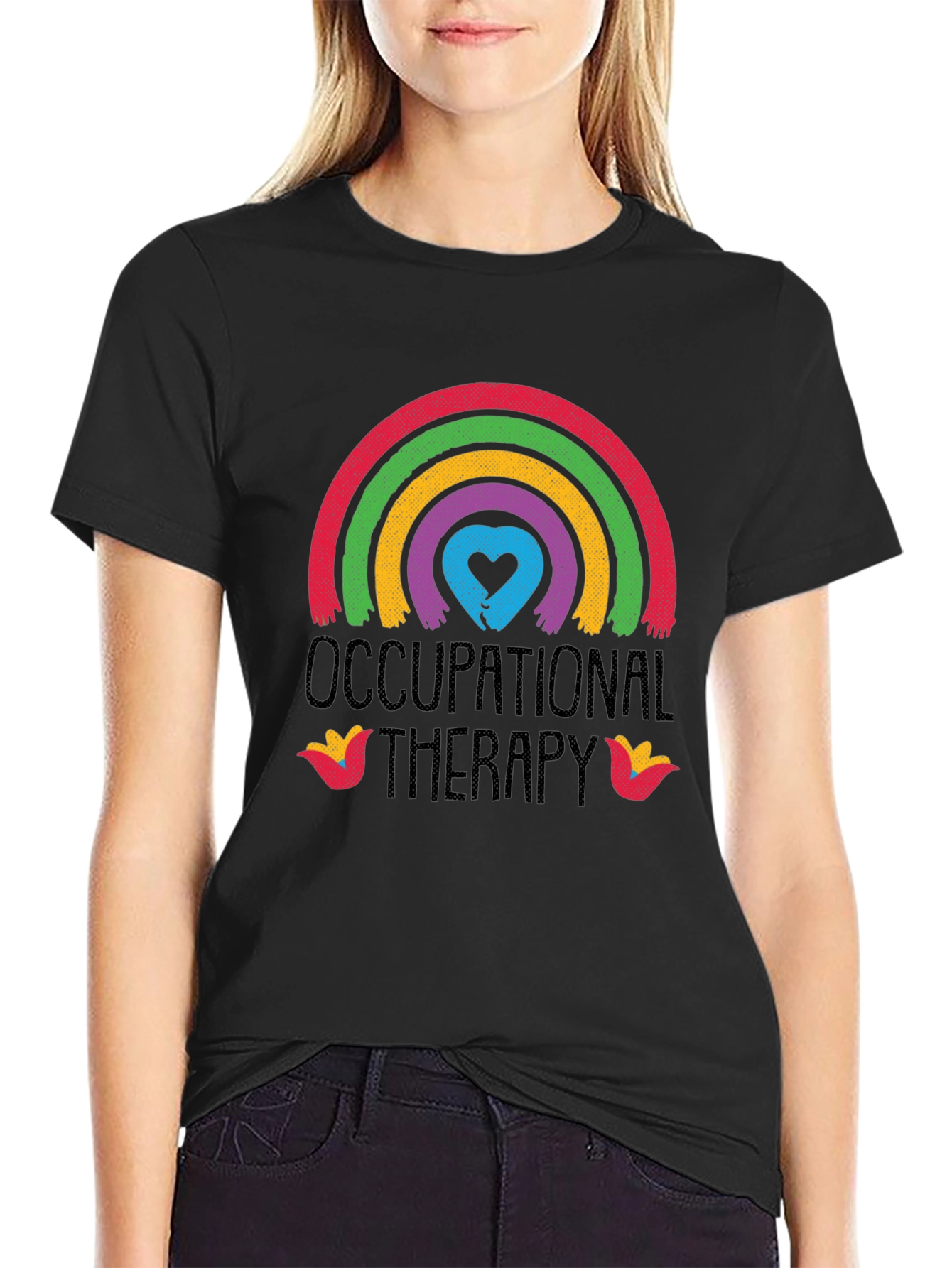Occupational Therapy Rainbow Heart Graphic Tee