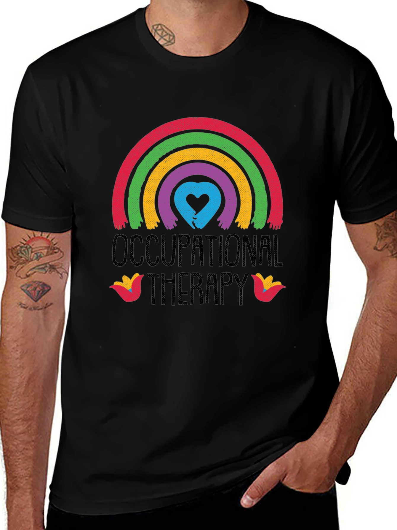 Occupational Therapy Rainbow Heart Graphic Tee