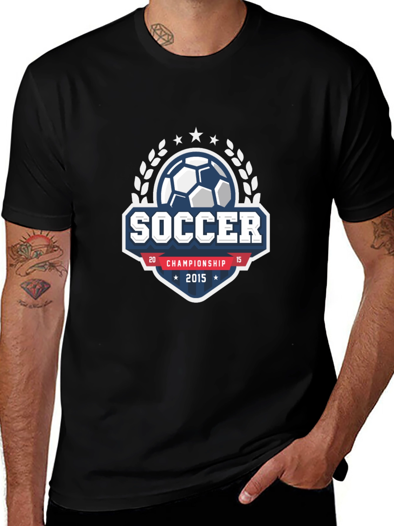 Soccer Championship 2015 Black T-Shirt