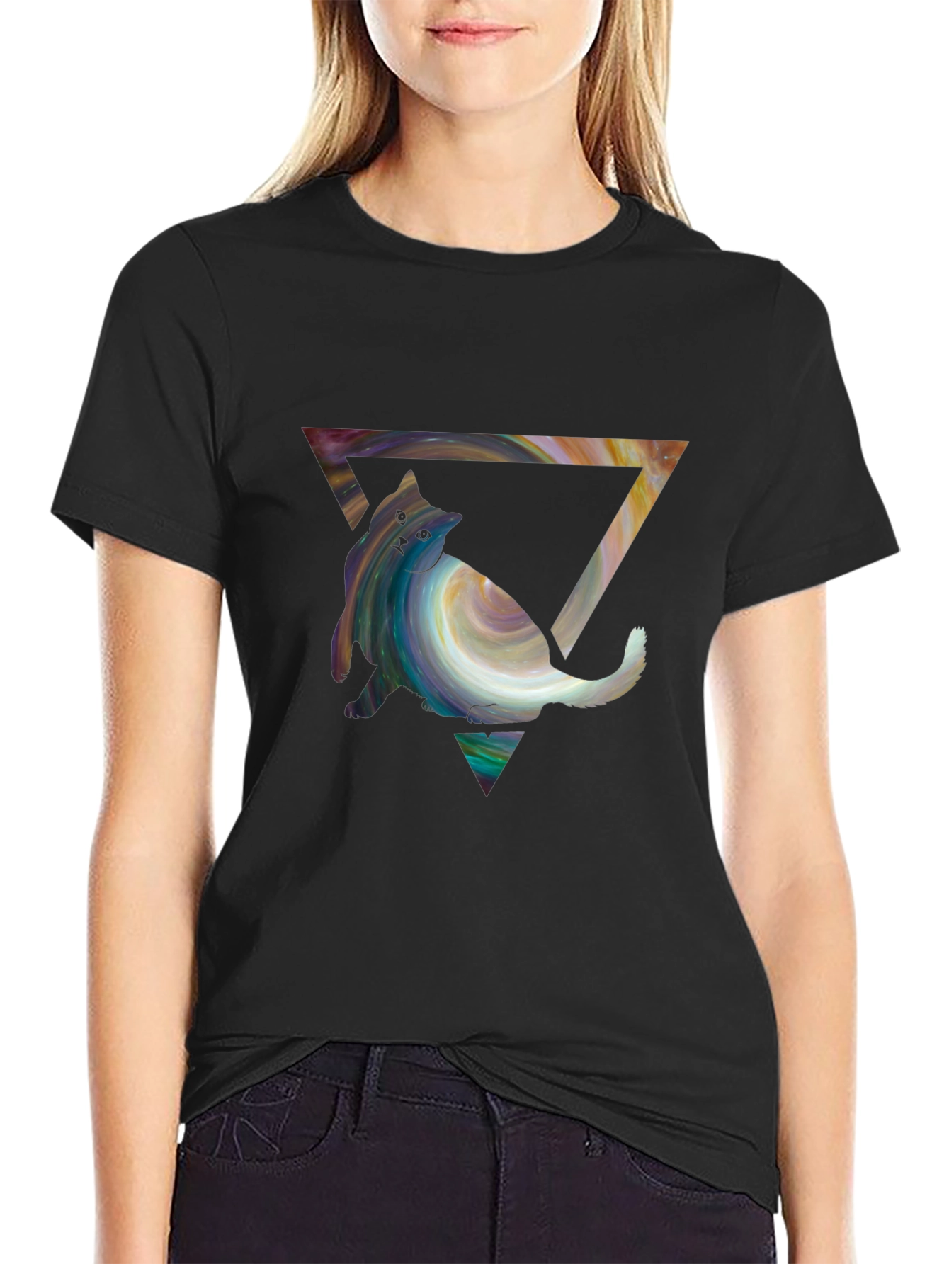 Abstract Cat Triangle T-Shirt