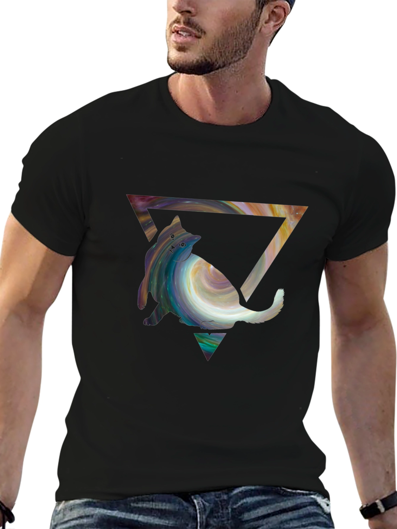 Abstract Cat Triangle T-Shirt