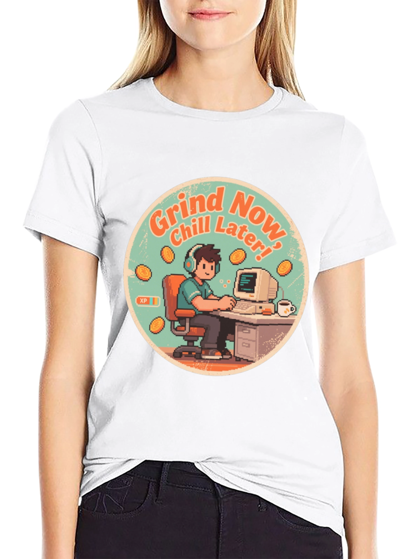 Grind Now Chill Later Black T-Shirt