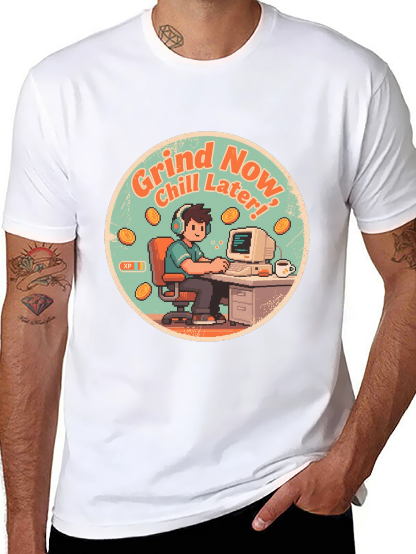 Grind Now Chill Later Black T-Shirt
