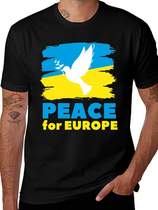 Peace for Europe T-Shirt - Dove of Peace Ukraine Flag