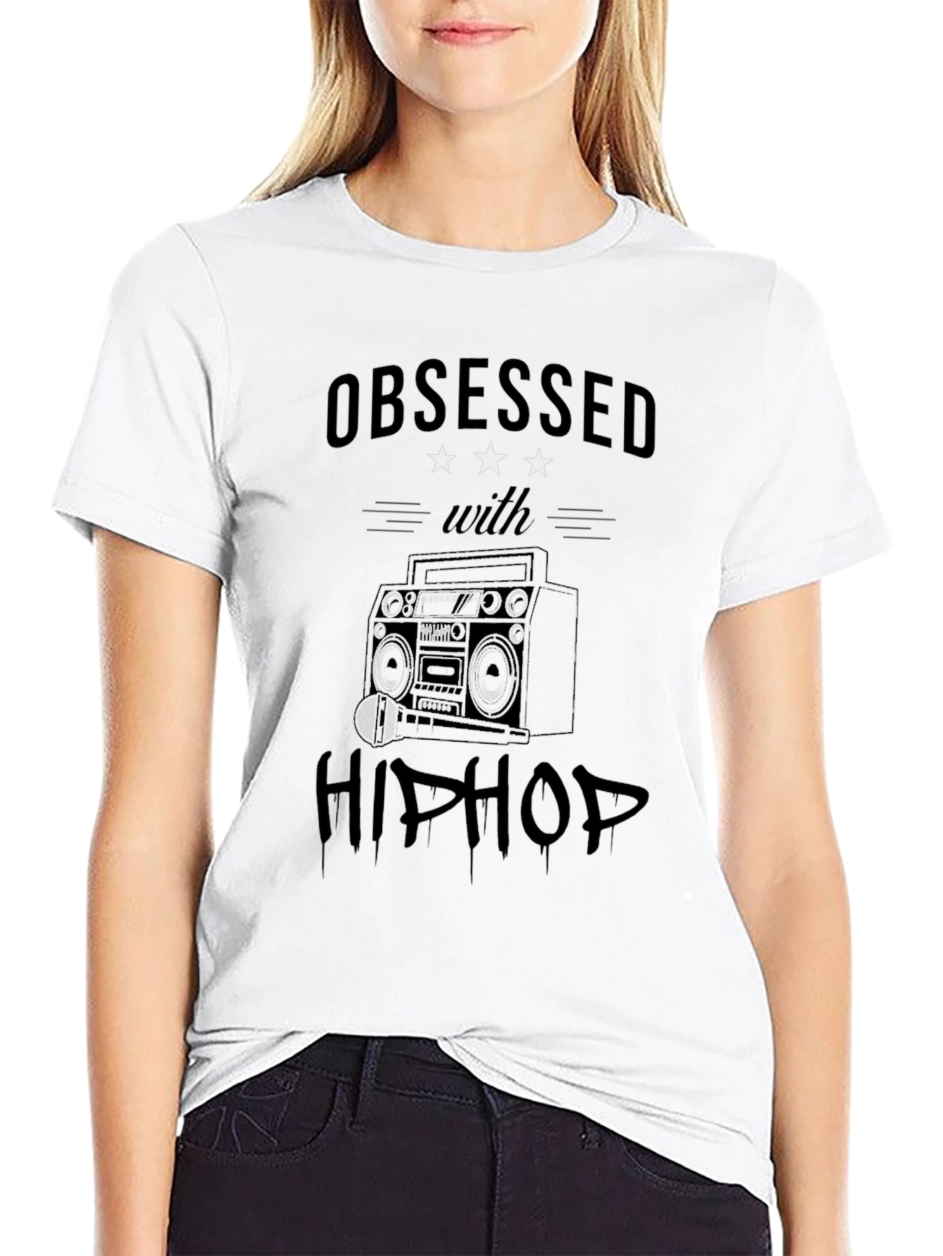 Obsessed With Hip Hop Graphic Tee - Black