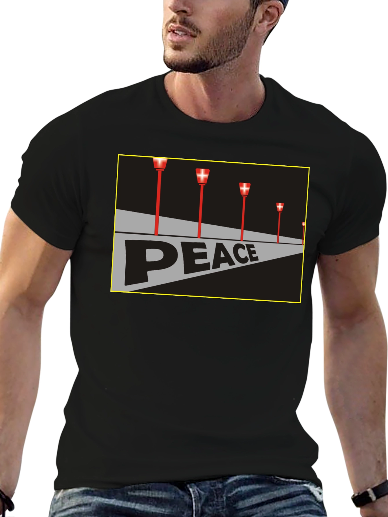 Peace Runway T-Shirt - Black Graphic Tee