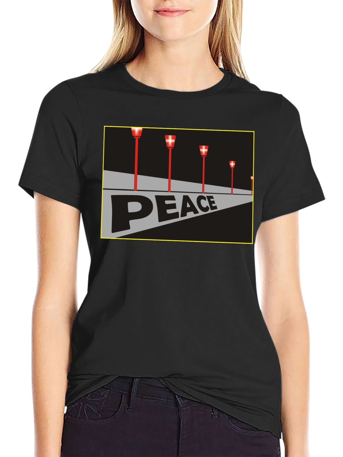 Peace Runway T-Shirt - Black Graphic Tee