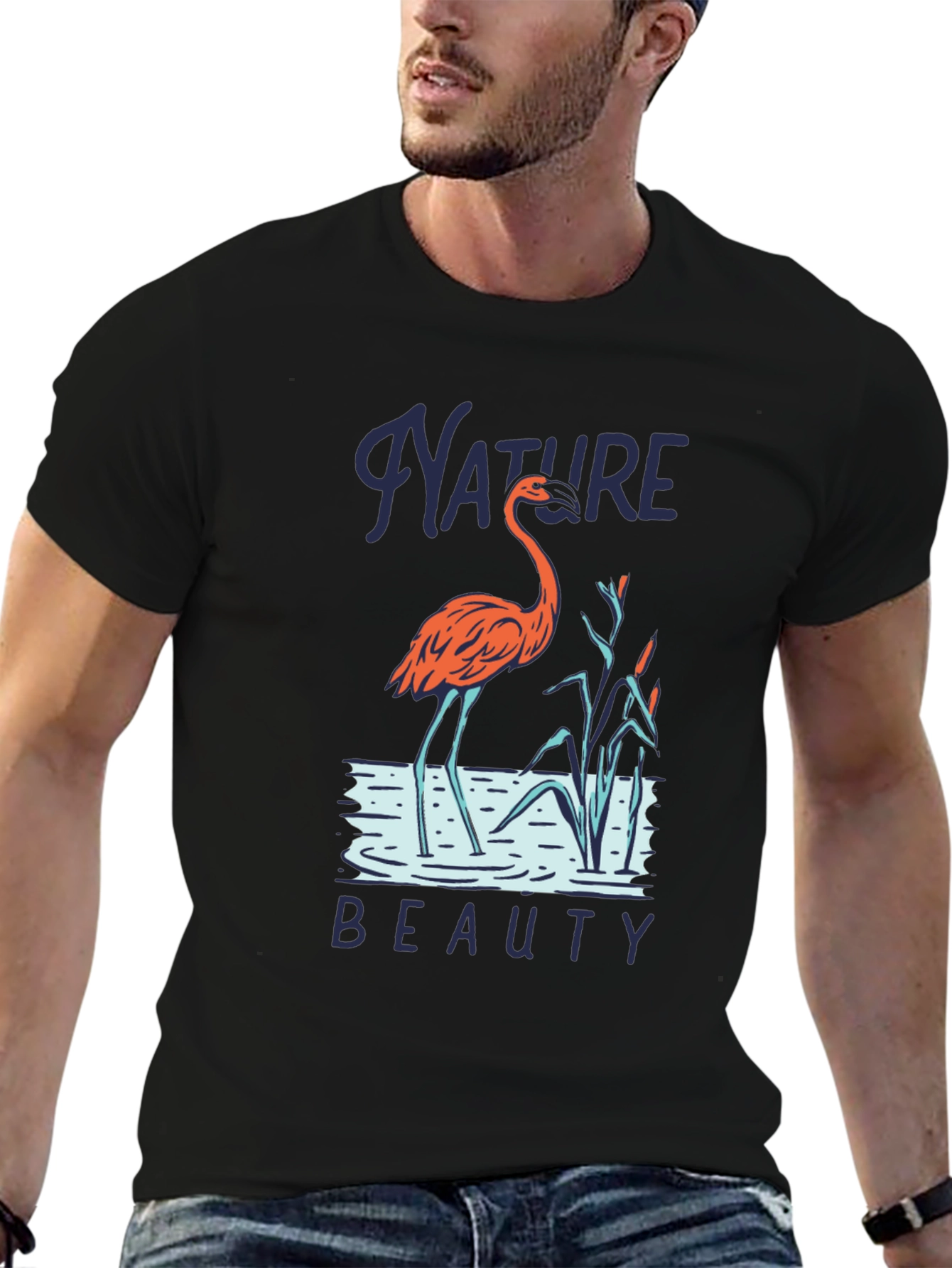 Nature Beauty Flamingo Graphic Tee