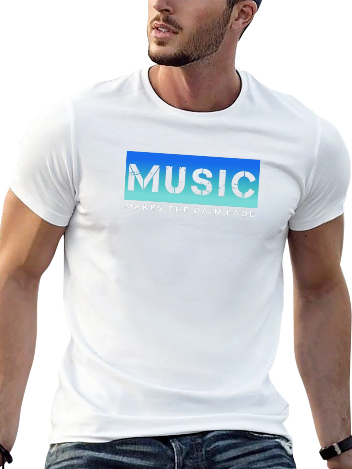 Music Makes the Pain Fade Graphic T-Shirt