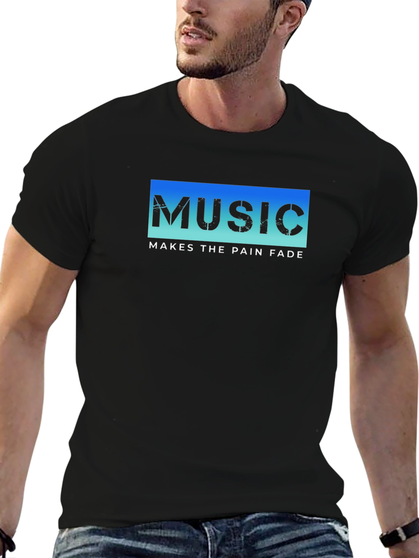 Music Makes the Pain Fade Graphic T-Shirt