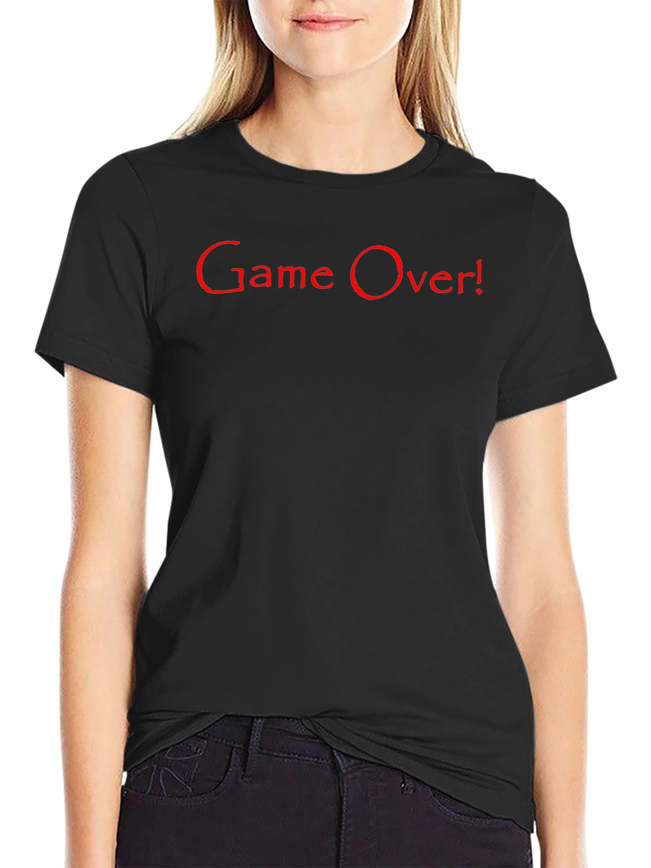 Game Over! Graphic Tee - Black Cotton T-Shirt