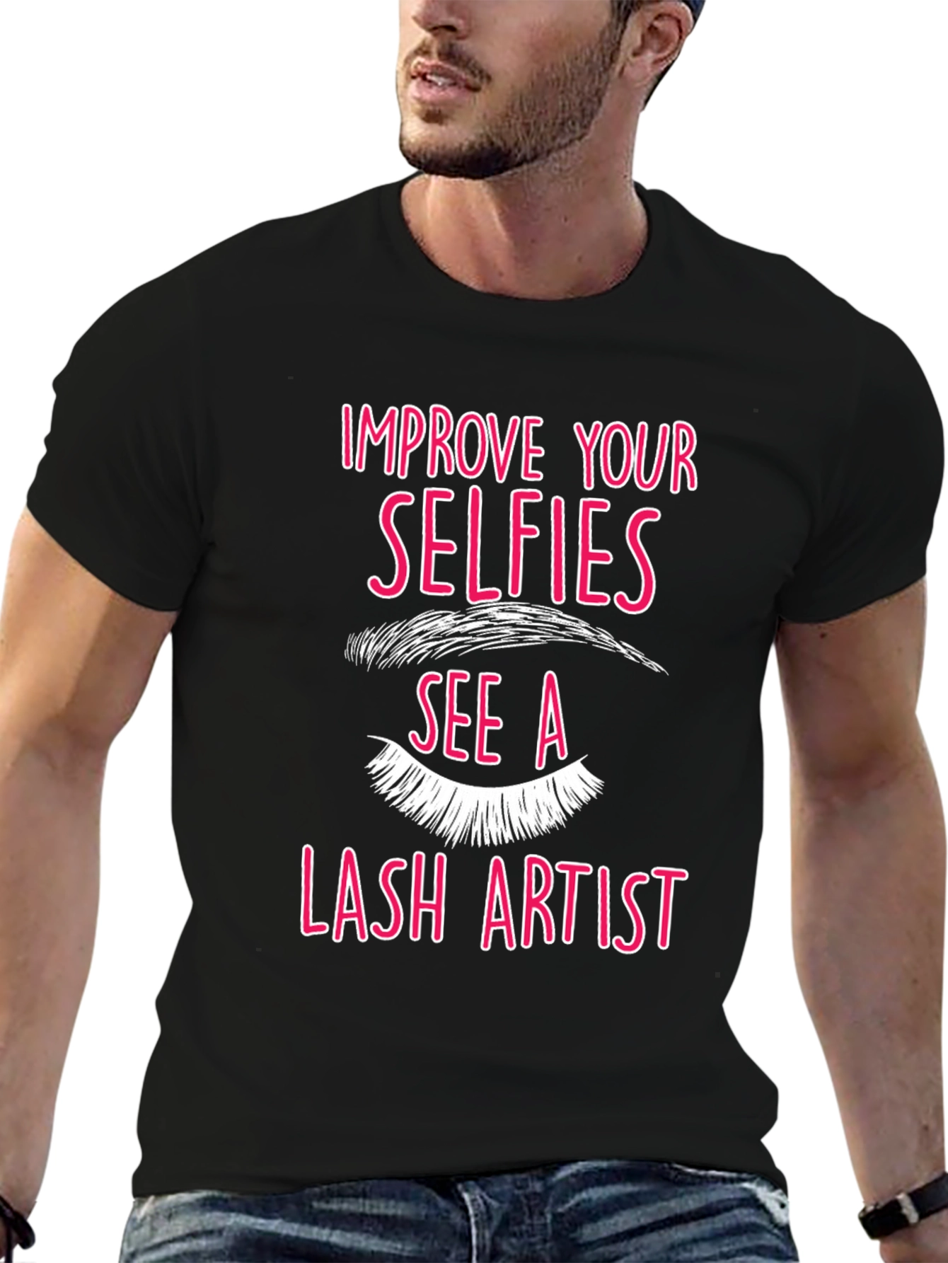 Selfie Lash Artist Graphic Tee - Black