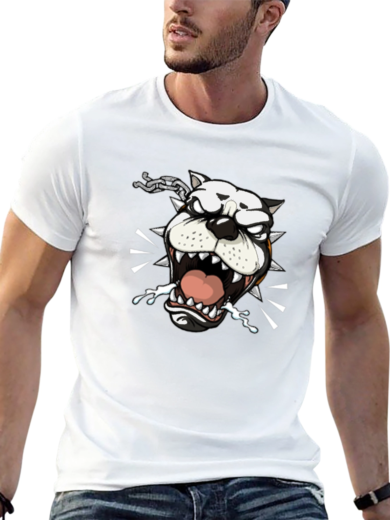 Mens Black Bulldog Graphic Tee
