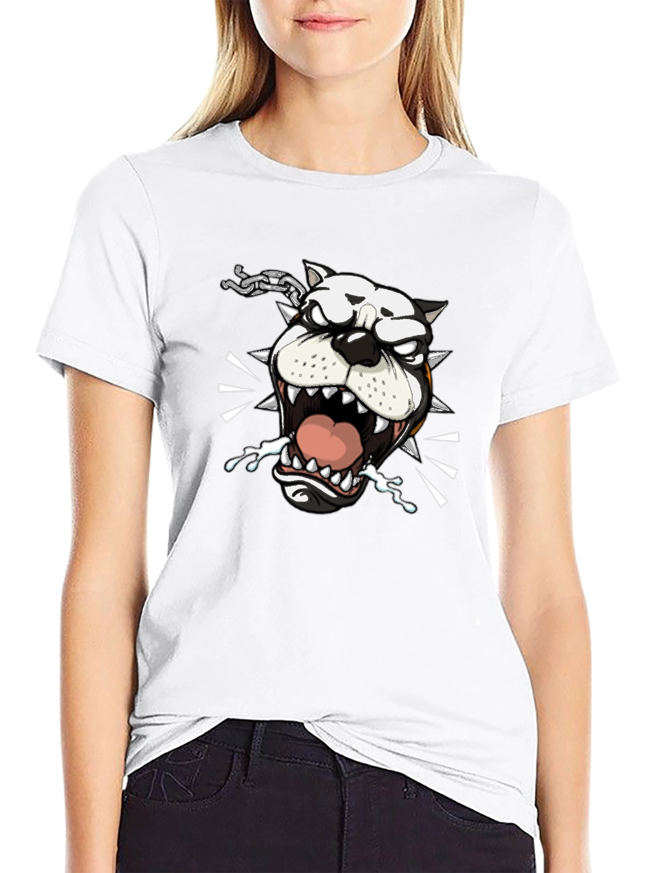 Mens Black Bulldog Graphic Tee