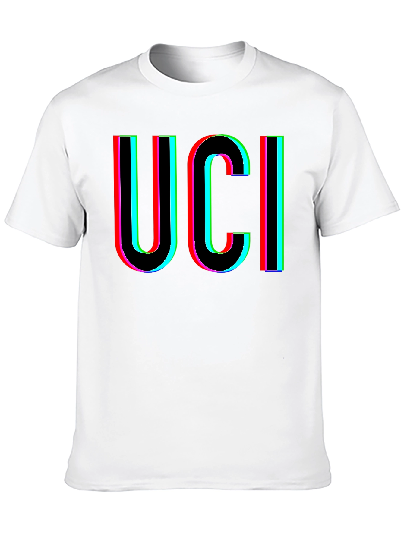 UCI Retro Glitch Graphic Black T-Shirt
