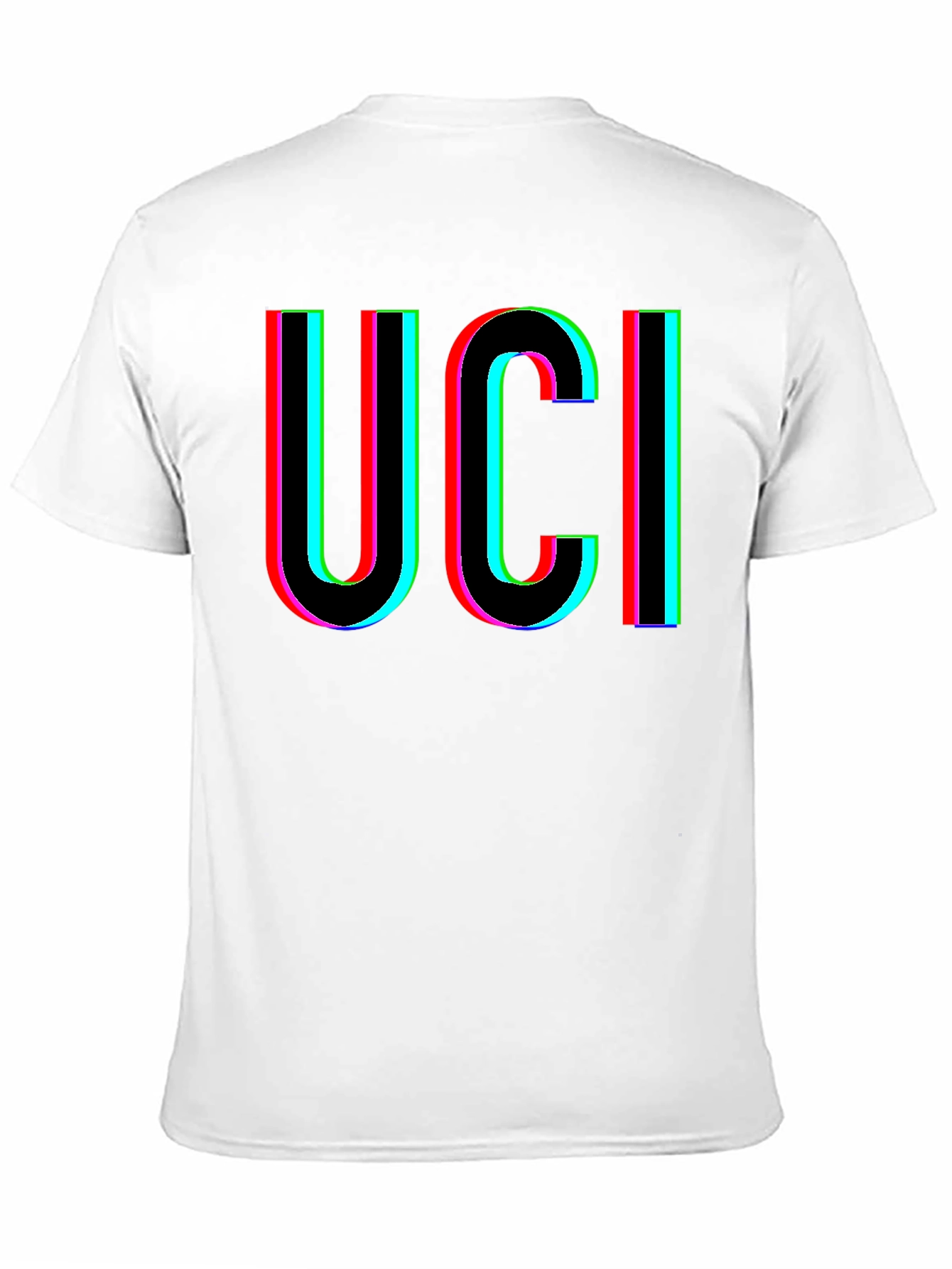 UCI Retro Glitch Graphic Black T-Shirt
