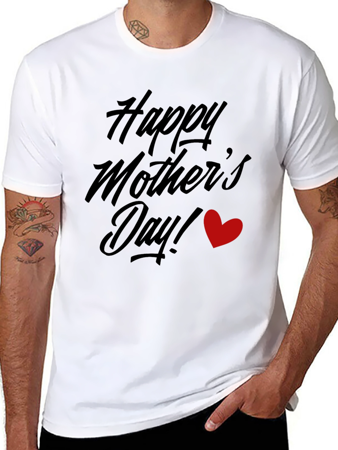 Happy Mothers Day Graphic Tee - Black