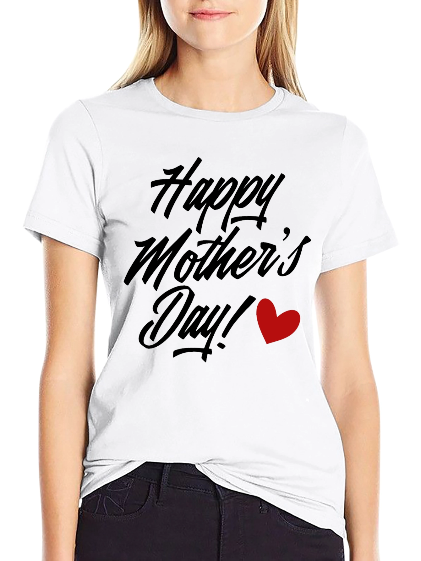 Happy Mothers Day Graphic Tee - Black