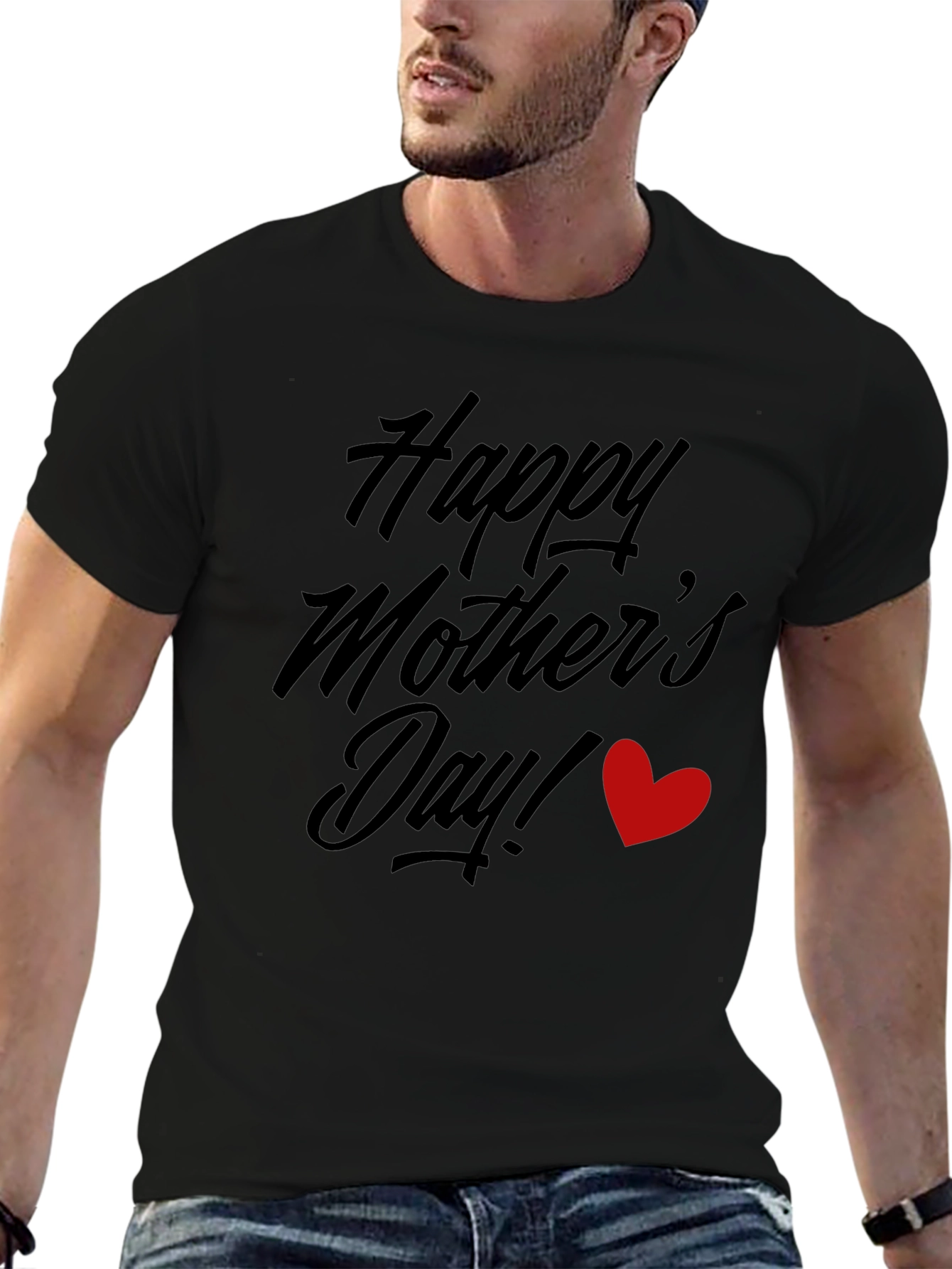 Happy Mothers Day Graphic Tee - Black