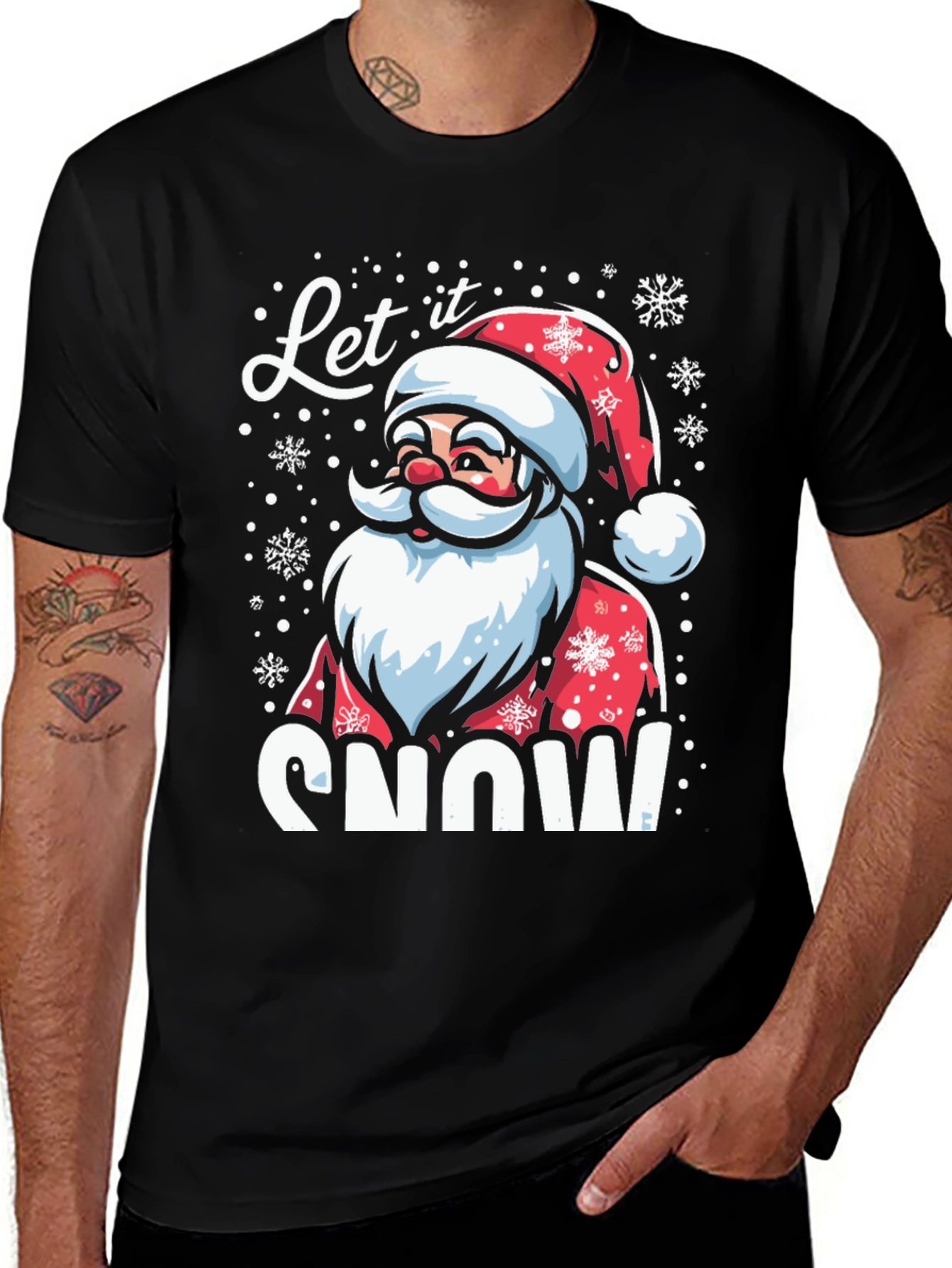 Let it Snow Santa Graphic T-Shirt