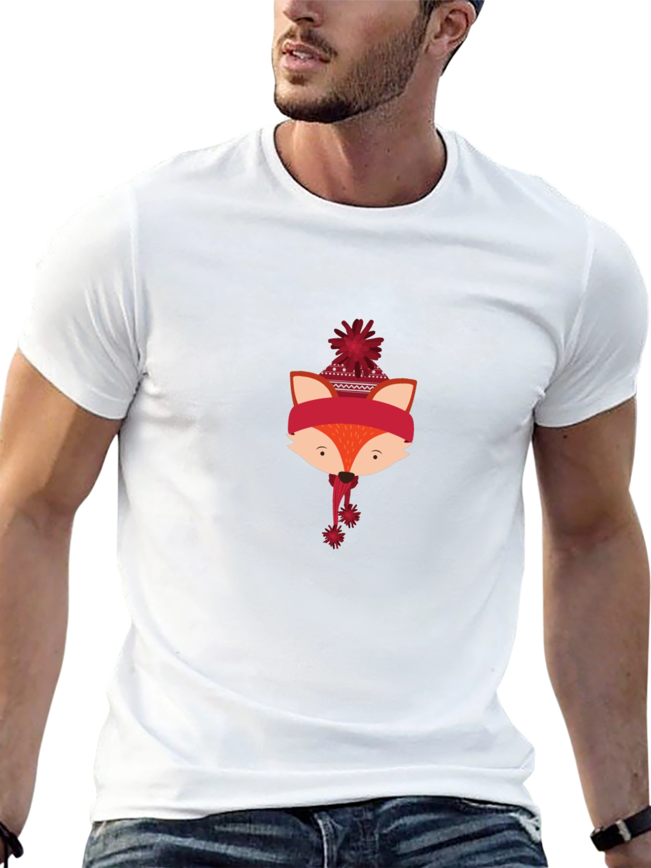 Winter Fox Graphic Tee - Black Casual Shirt