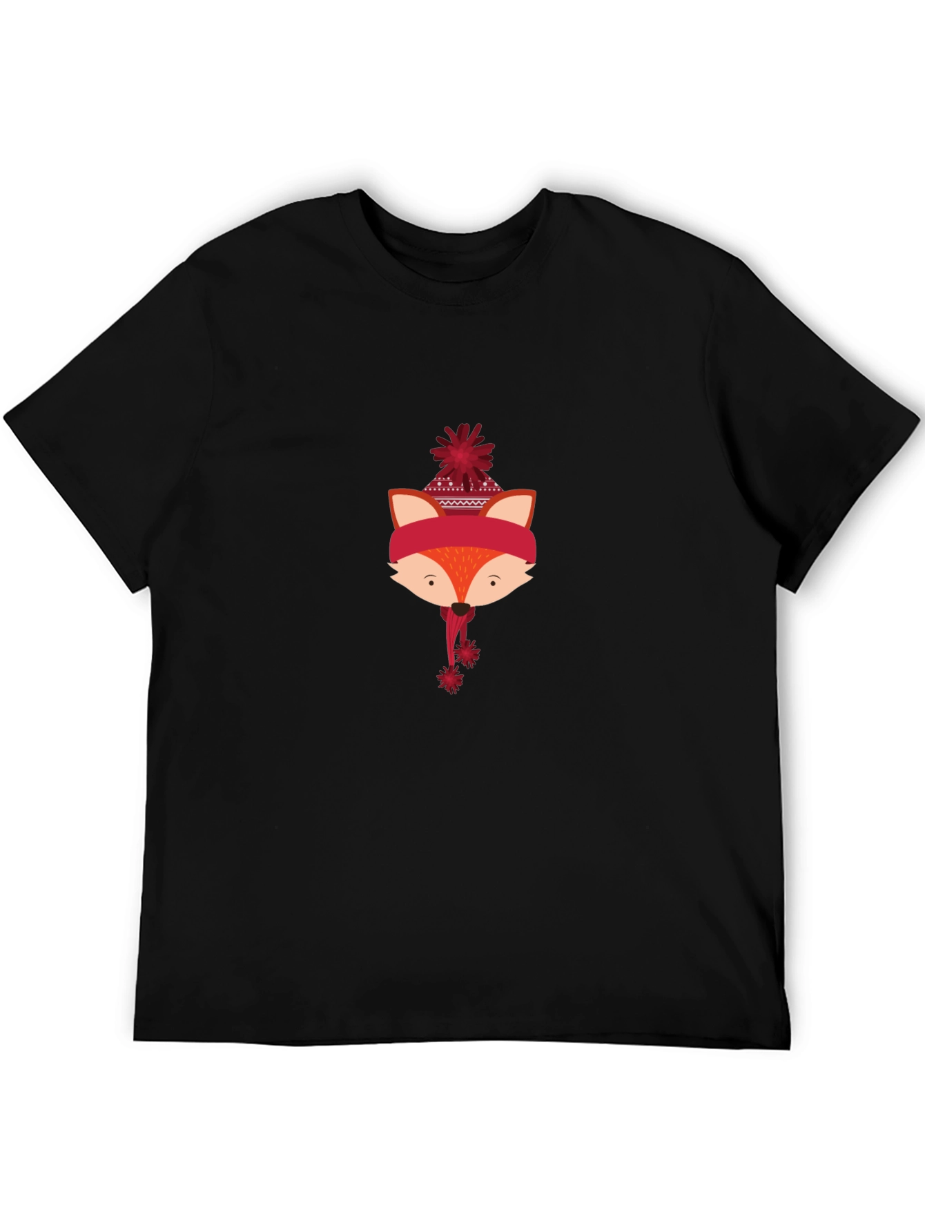 Winter Fox Graphic Tee - Black Casual Shirt