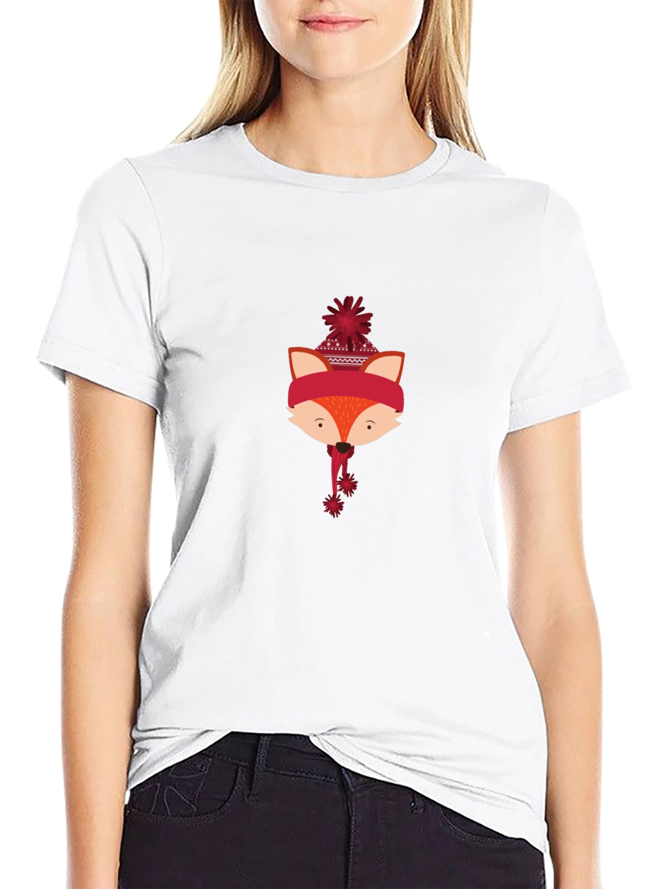 Winter Fox Graphic Tee - Black Casual Shirt