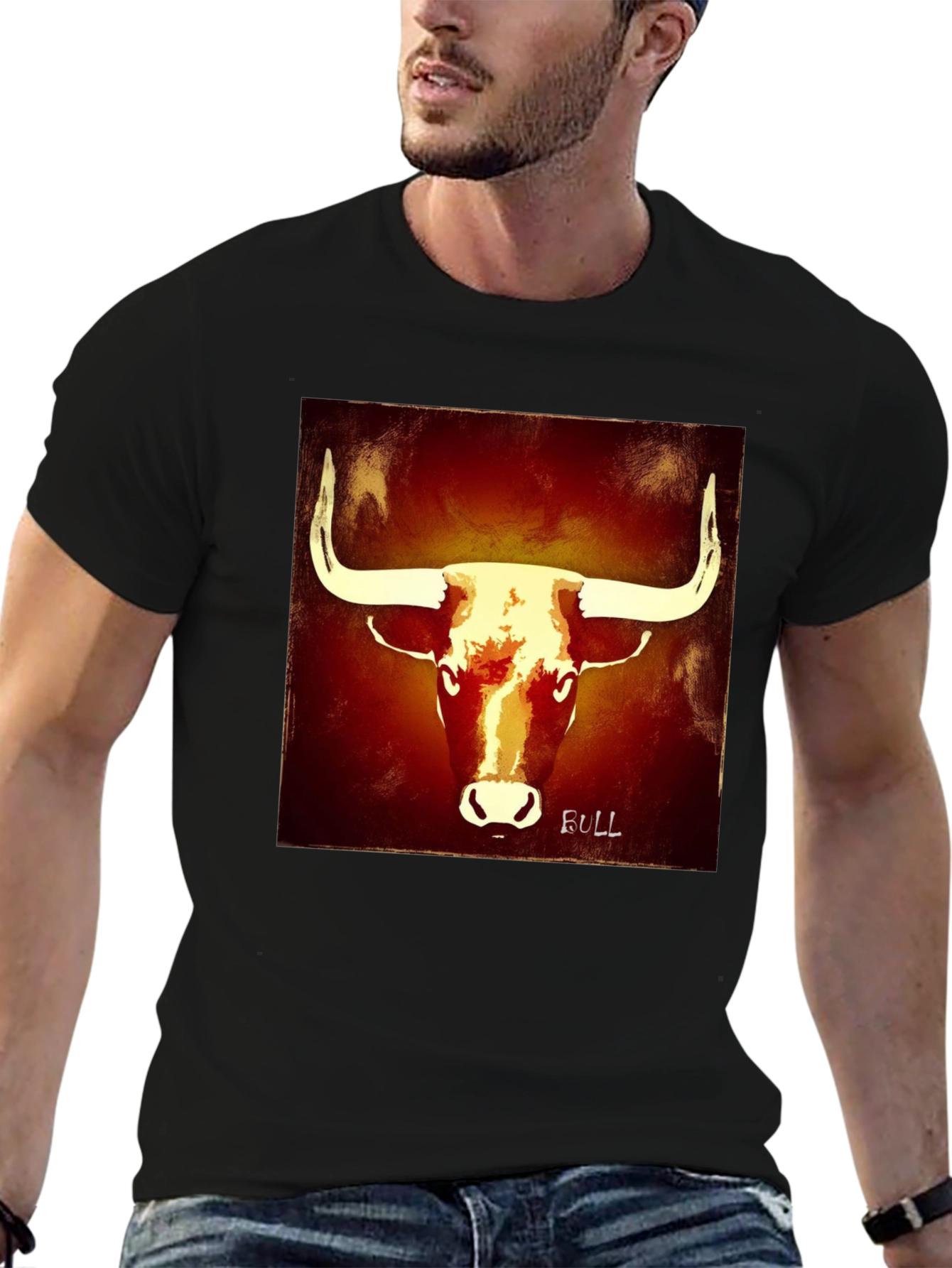 Bull Graphic Tee - Bold Black T-Shirt