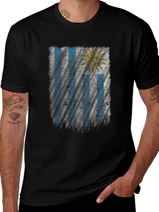 Uruguay Flag Graphic T-Shirt - Distressed Look