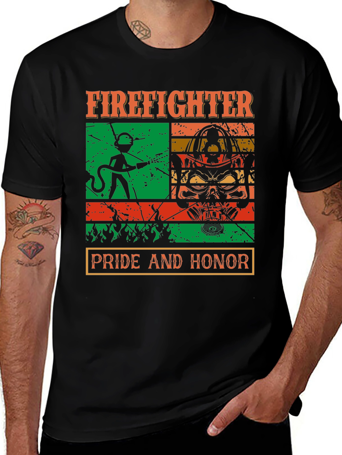 Firefighter Pride Honor Graphic T-Shirt