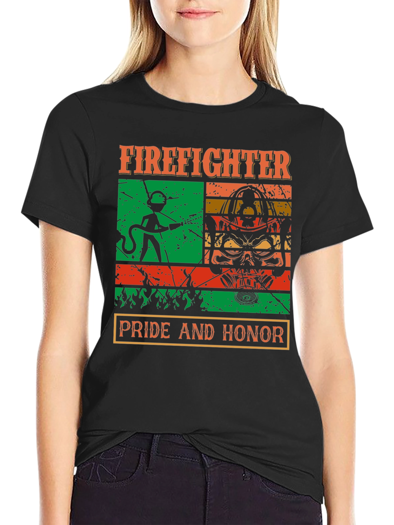 Firefighter Pride Honor Graphic T-Shirt