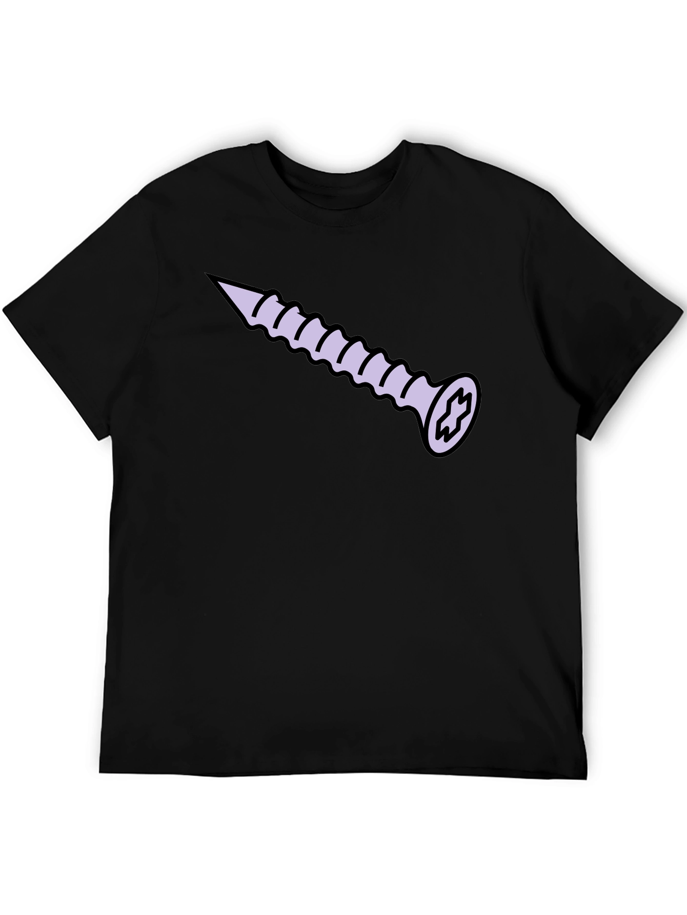 Screw Graphic T-Shirt - Black Cotton Tee