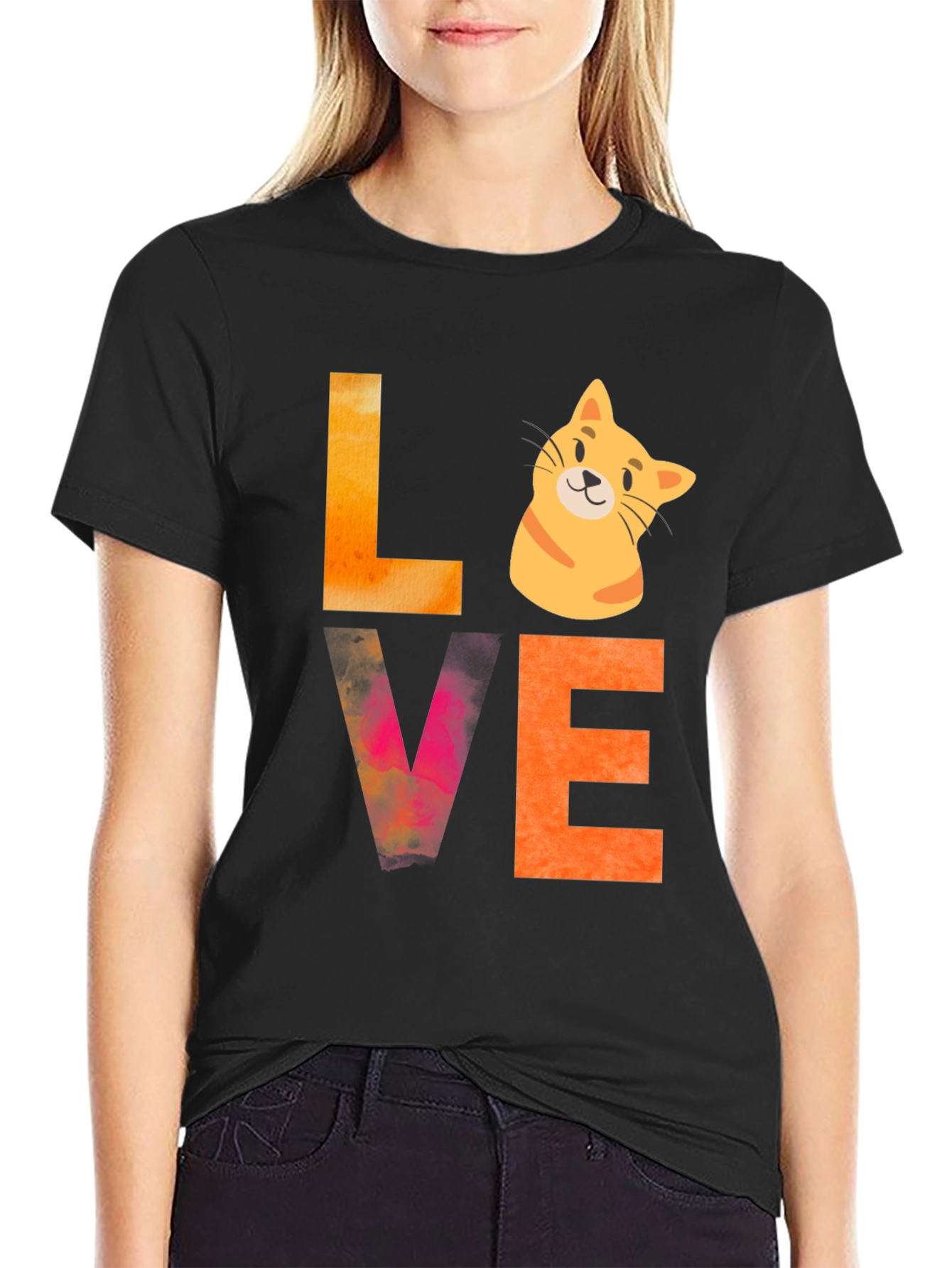 Love Cat Graphic Tee - Novelty T-Shirt