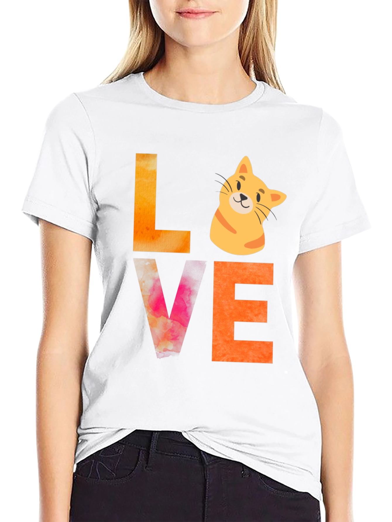Love Cat Graphic Tee - Novelty T-Shirt