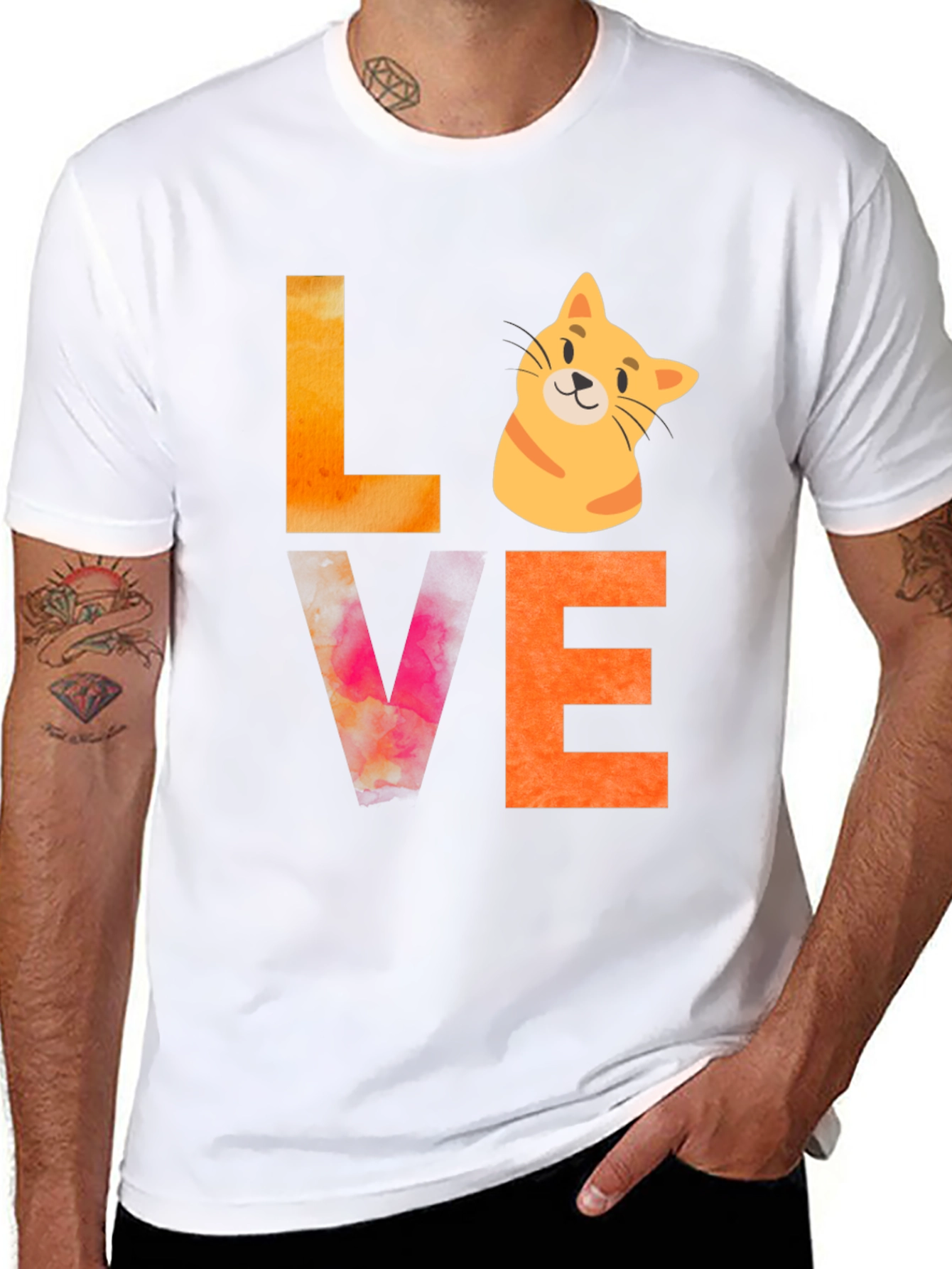 Love Cat Graphic Tee - Novelty T-Shirt