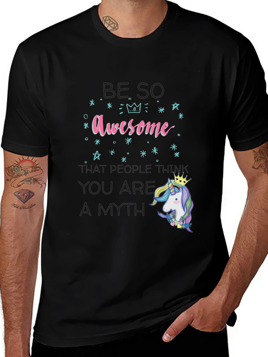 Be So Awesome Unicorn T-Shirt - Mens Black Tee