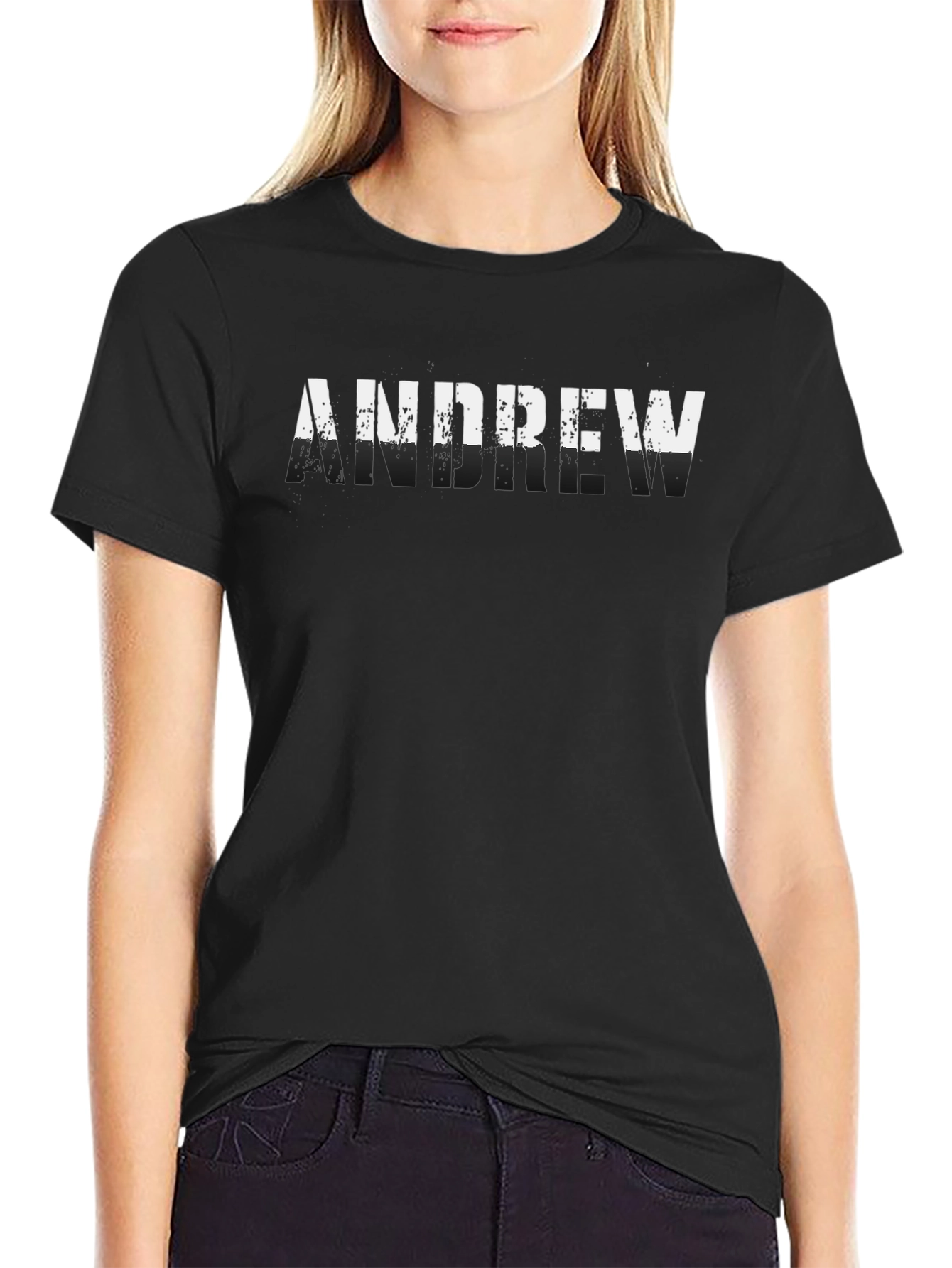 Andrew Mens Black Graphic T-Shirt