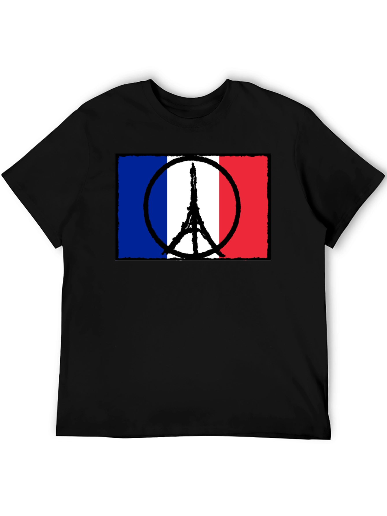 France Flag Peace Sign Eiffel Tower T-Shirt