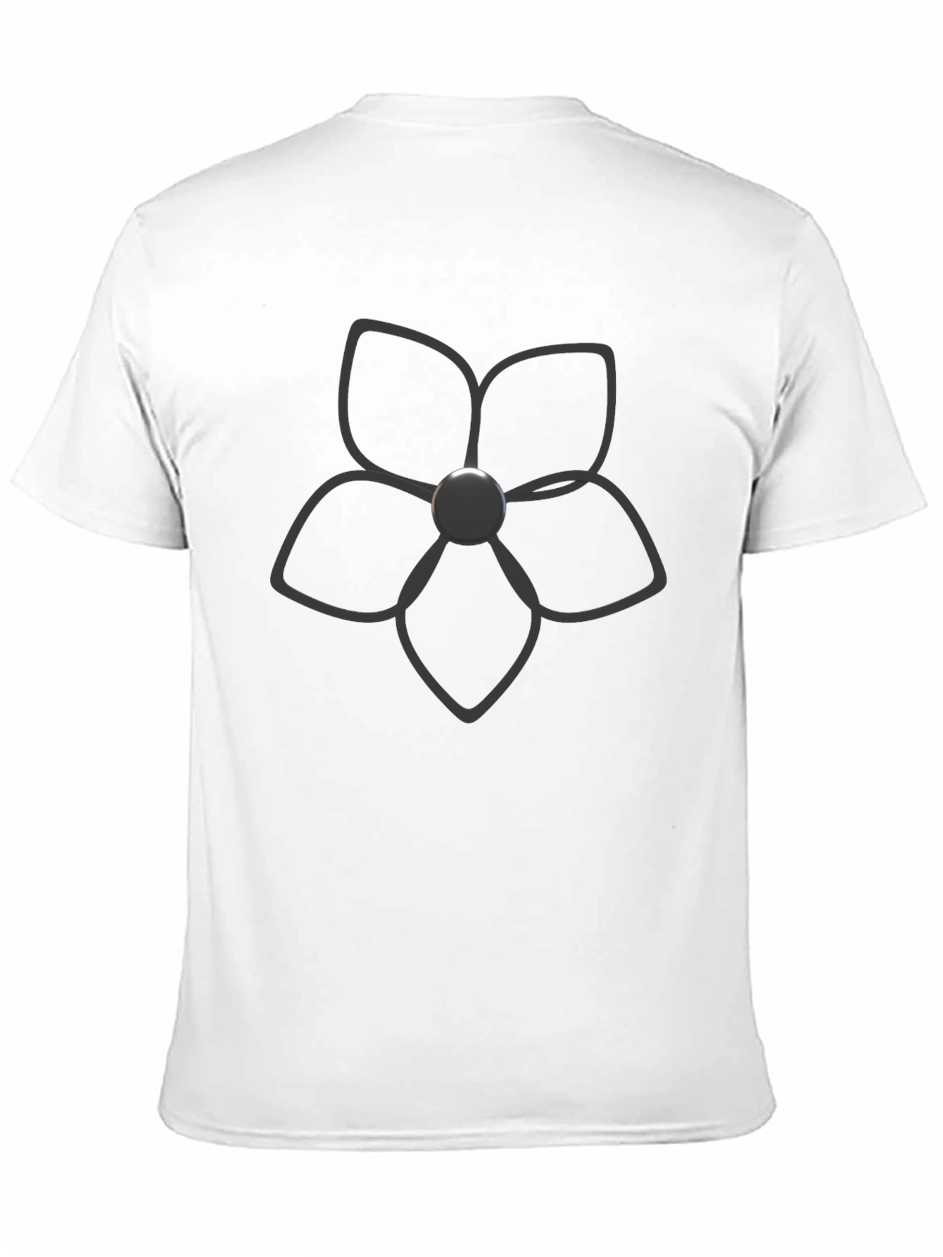 Black T-Shirt with Floral Graphic
