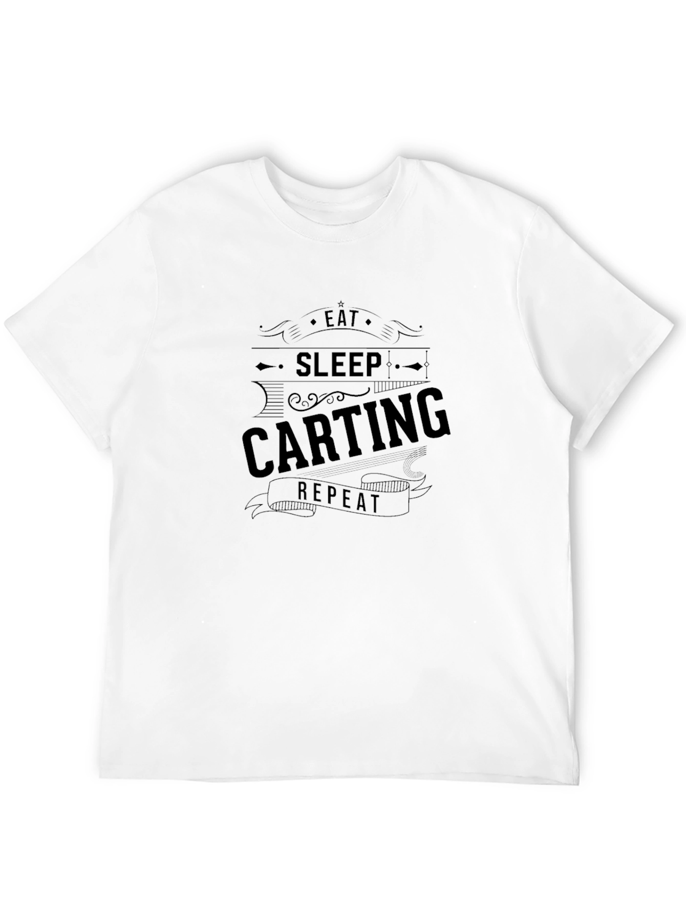 Eat Sleep Carting Repeat Black T-Shirt