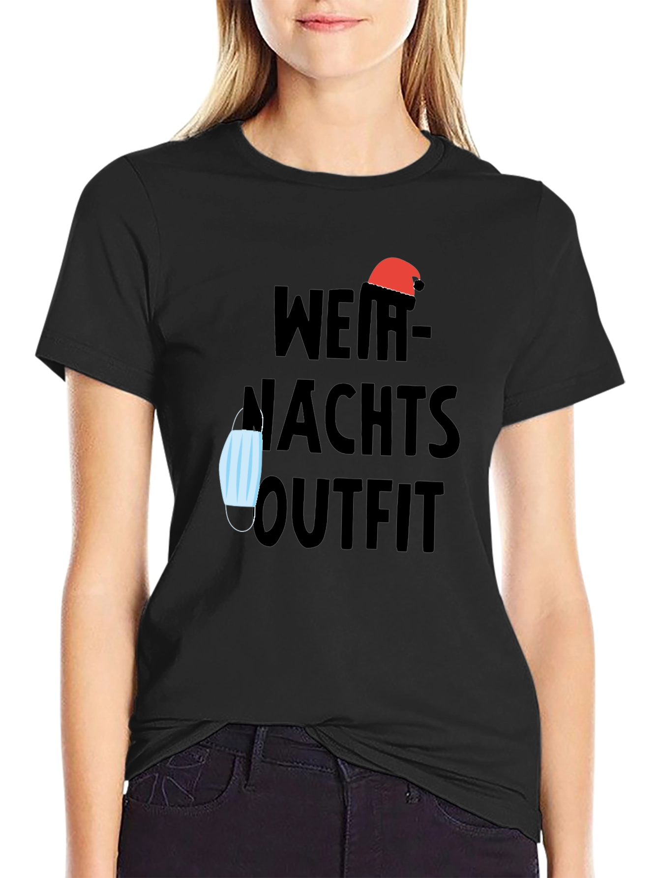 Weihnachts Outfit Tee - Holiday Mask Humor T-Shirt